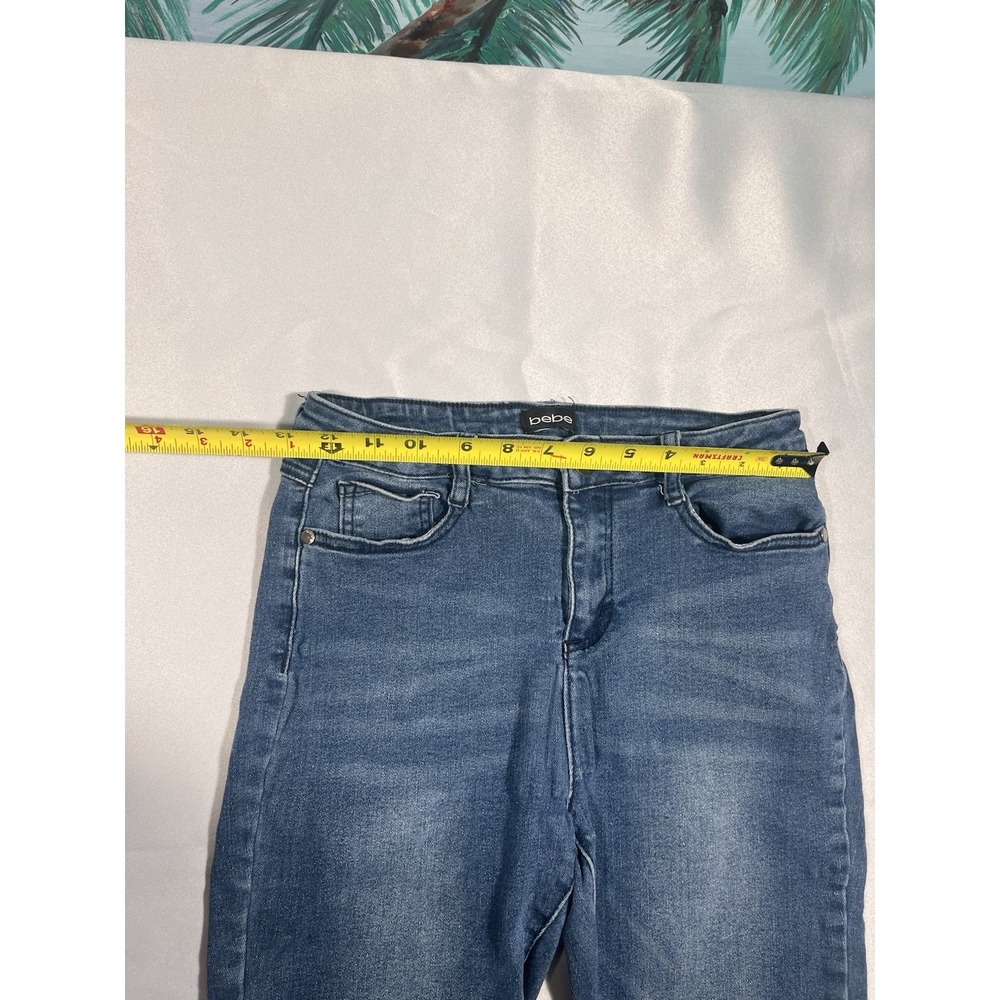 BEBE Jeans Shorts, Medium Blue Missing Some Bedazzle Size 26 Waist. - Picture 2 of 5
